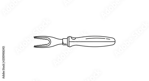 Line Art Illustration of a Corn Cob Holder