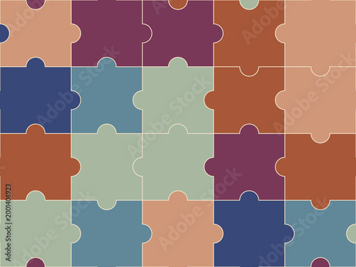 Interlocking Jigsaw Puzzle Pattern Design