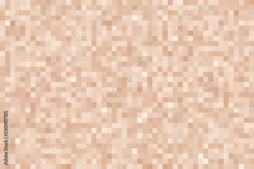 Blurred censor vector background with mosaic pixel nude skin effect. Brown color seamless pattern with multicolored squares