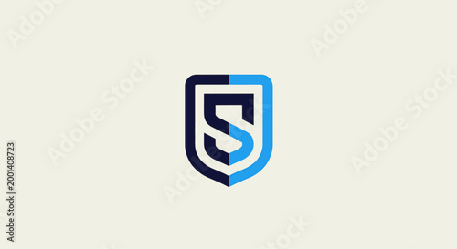 Free Download Modern Shield Logo Design Featuring Letter S with Blue Accents. - GFXLoad