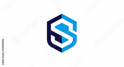 Modern Blue and White Shield Logo Design for Security Company.