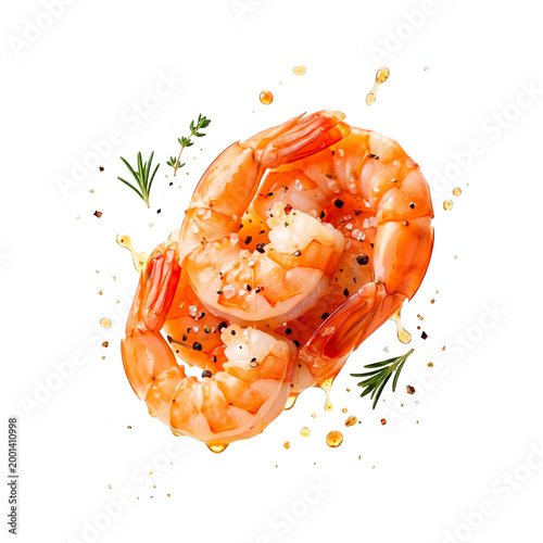 shrimp colorful background