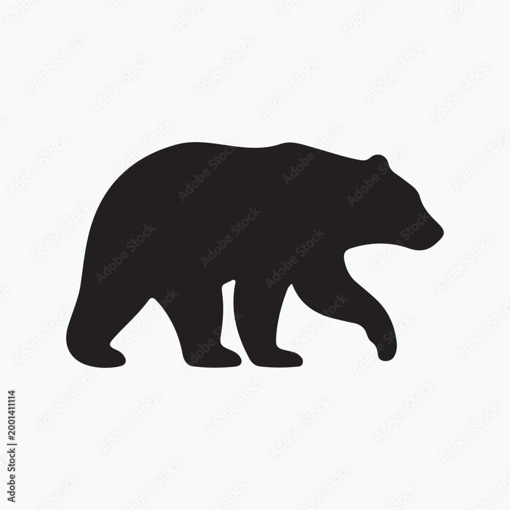 Fototapeta premium Black bear silhouette walking