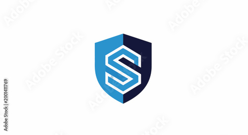 Modern Blue Shield Logo with Letter S in the Center.