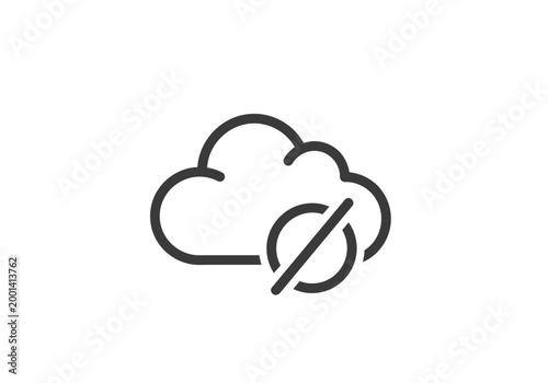 No cloud storage icon, forbidden symbol, line style