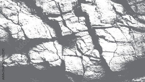 Black and white vintage cracked concrete with scribble effect old wall background grunge fractured texture vector
