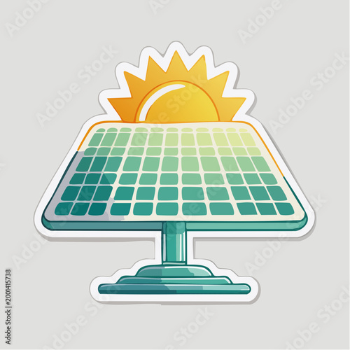 Solar Panel with Sun Icon