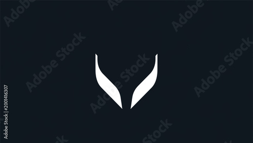 Minimalist White Abstract Design on Dark Background for Creative Concepts.