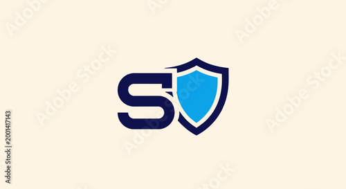 Modern Security Logo Featuring Letter S and Shield Symbol.