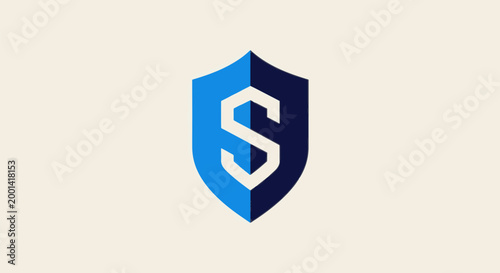 Modern Blue Shield Logo with Letter S Symbolizing Protection and Security.