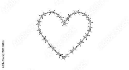 Barbed wire heart shaped symbol.