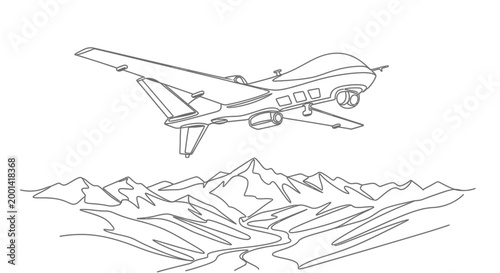 Drone flying over mountain landscape aerial.