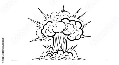 Explosion blast with smoke and energy.