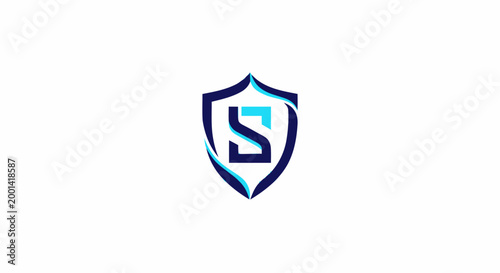 Free Download Modern shield logo design with letter S and arrow, secure concept. - GFXLoad