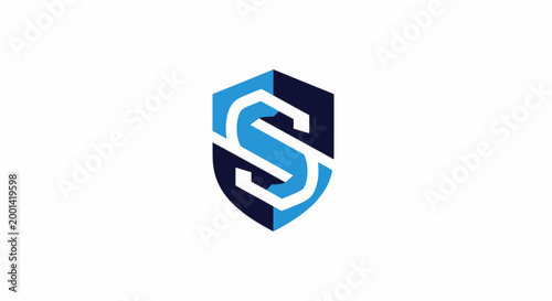 Free Download Modern Shield Logo Design Featuring the Letter S in Blue and White. - GFXLoad