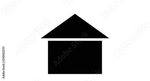 Simple Black House Icon Graphic Symbol.