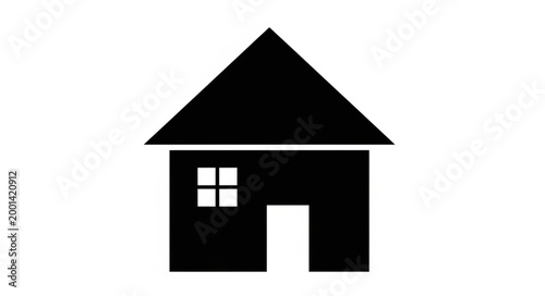 Simple Black Silhouette of a House Icon.