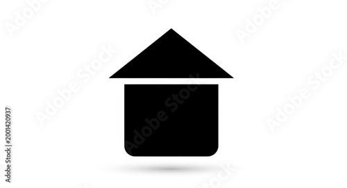 Simple Black House Icon Symbol.