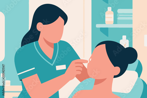 Vector Woman Health Facial Care Illustration Creative Design Template 