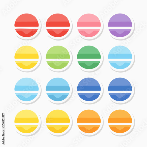 Free Download Colorful Round Pills or Tablets Collection - GFXLoad