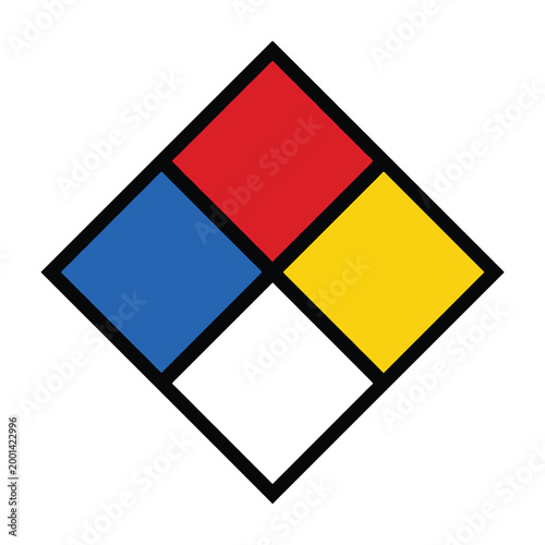 NFPA hazard warning sign with colored squares