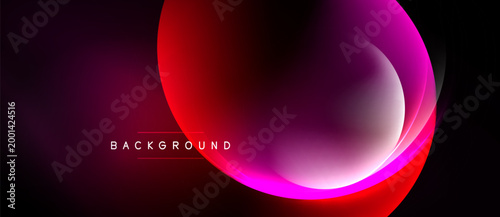 Abstract design features vibrant magenta, red gradients. Smooth curves create dynamic visual impact against dark backdrop. Text reads background.