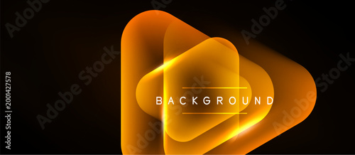 Abstract orange glow, layered shapes create dynamic background. Text BACKGROUND centered within design. Dark backdrop enhances luminosity.