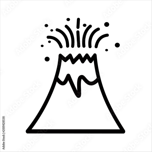 Volcano eruption icon, Vector graphic, not Artificial Intelligence, logo illustration. Replaceable vector design.