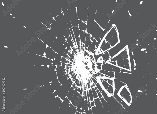White shattered glass pattern on dark gray background
