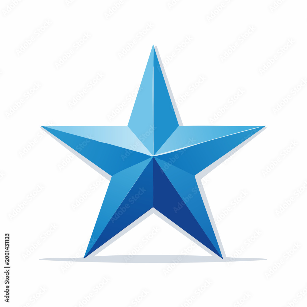 Fototapeta premium Blue Five-Pointed Star Icon