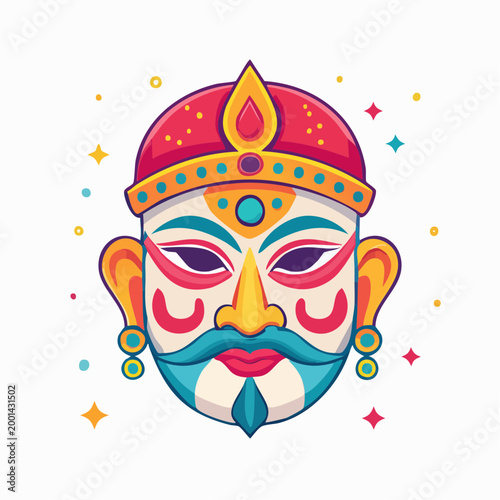 Traditional Indian Mask Illustration
