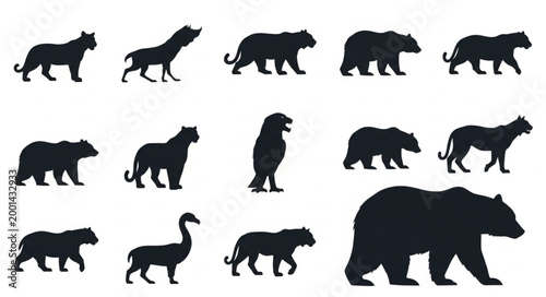 Collection of Animal Silhouettes Vector Illustration.
