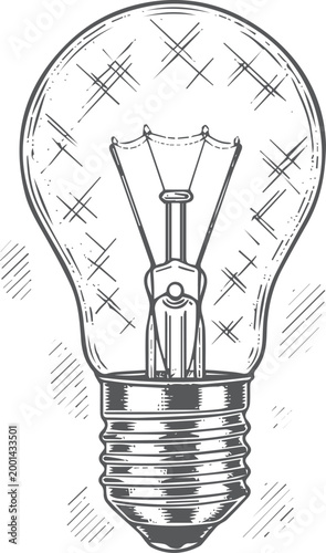 Hand-drawn of an incandescent light bulb