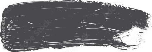 Horizontal black paint brush stroke with rough texture