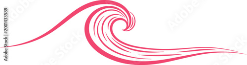 Pink stylized ocean wave water