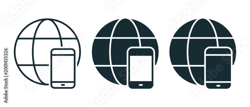 Mobile Internet Icon. Online Communication. Vector Illustration