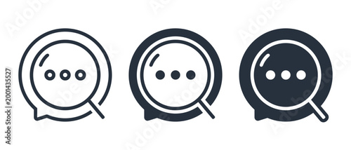 Fotografie Chat Search Icon. Message Finder Symbol. Vector Illustration
