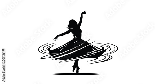 silhouette of woman dancing alone dynamic movement