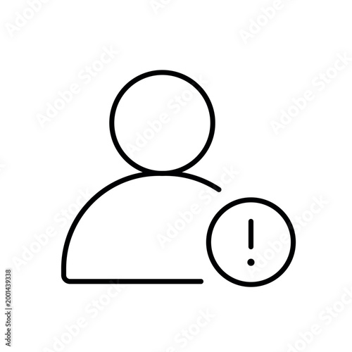 A vector icon representing a state where user attention is required urgently, created in line style with editable stroke