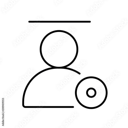 A vector icon representing a deep work state with uninterrupted concentration, created in line style with editable stroke