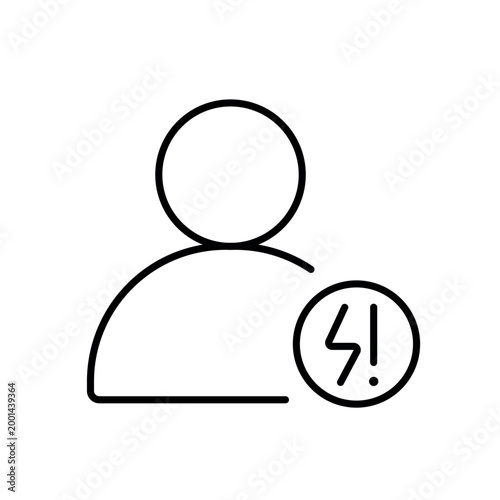 A vector icon representing an overloaded user state with excessive workload, created in line style with editable stroke