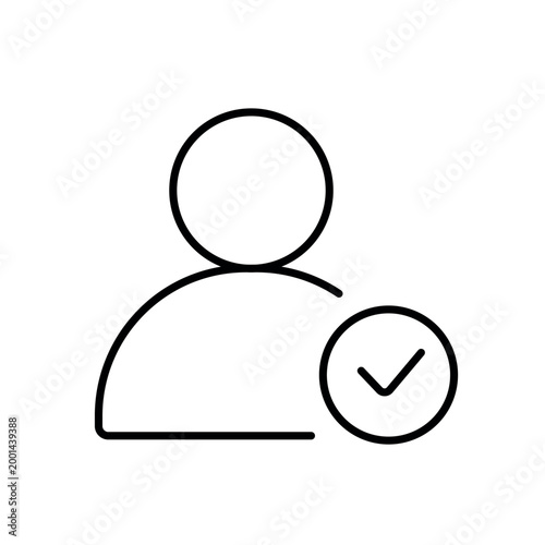 A vector icon representing an available user status ready for interaction, created in line style with editable stroke