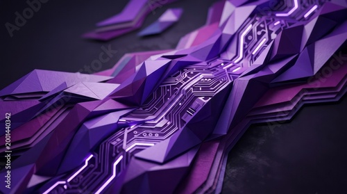 Abstract Purple Circuit Design Purple Circuit Geometric Design Technology Digital Art. Concept featuring purple, circuit, geometric, design, technology for professional commercial design.