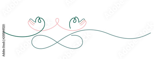 yoga asana pose doodle hand drawn single line art minimalism