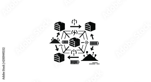 network infrastructure data exchange illustration