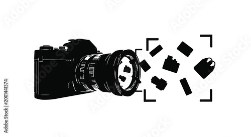 Camera capturing fragments of images flying out