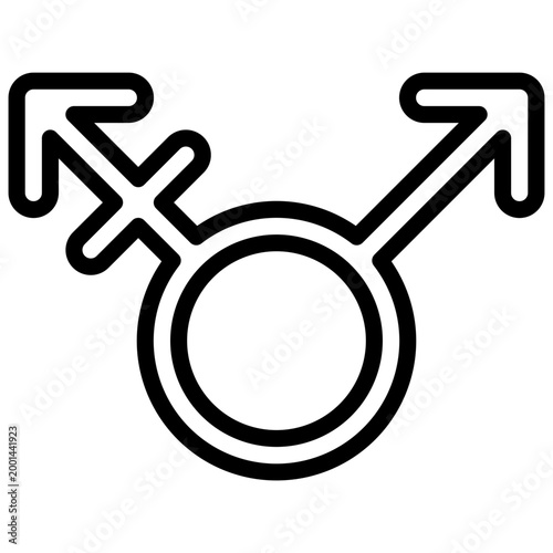 Transmasculine symbol. Editable stroke vector icon.