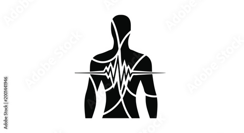 Medical health heartbeat line illustration human body