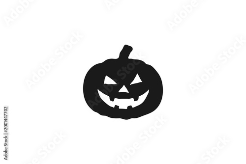 Spooky Halloween jack o lantern pumpkin face silhouette