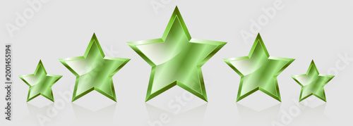 A set of 5 emerald green rating stars